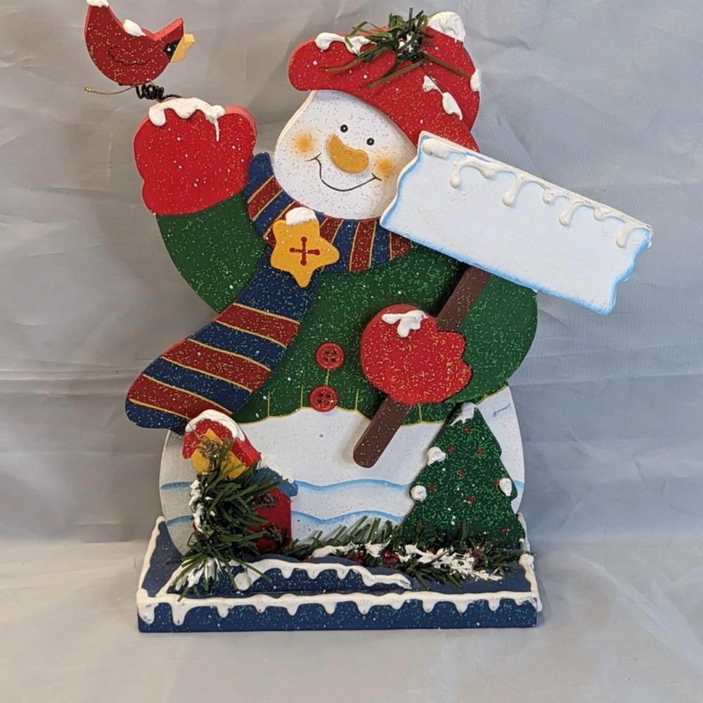 Wood 3D Snowman Decoration Winter Scene By Design Work Inc Signature Collection